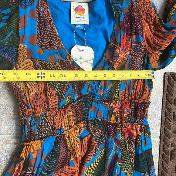 Farm Rio Puff Sleeve Maxi Dress Size XXS NWT - Picture 13 of 16